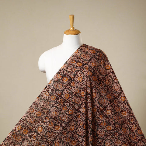 Brown - natural dyed cotton pedana kalamkari fabric 27