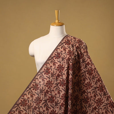 Natural dyed cotton vanaspati bagru fabric 05 - handcrafted
