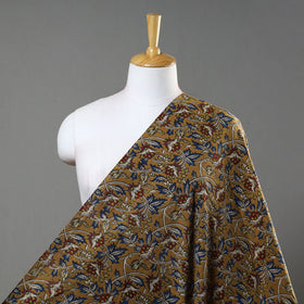  Brown Natural Dyed Block Print Kalamkari Cotton Fabric