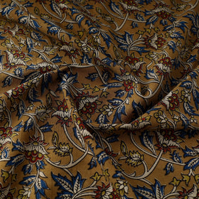  Brown Natural Dyed Block Print Kalamkari Cotton Fabric