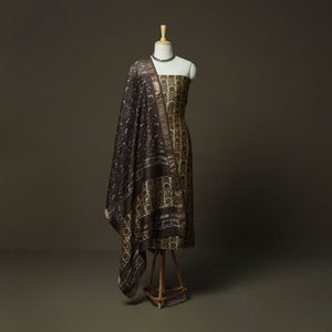 Natural dyed block print maheshwari silk jahota 3pc
