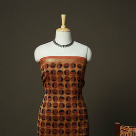 Natural dyed block print maheshwari silk vanaspati bagru