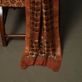 Natural dyed block print maheshwari silk vanaspati bagru