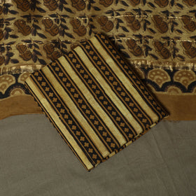 Natural dyed block print maheshwari silk vanaspati bagru