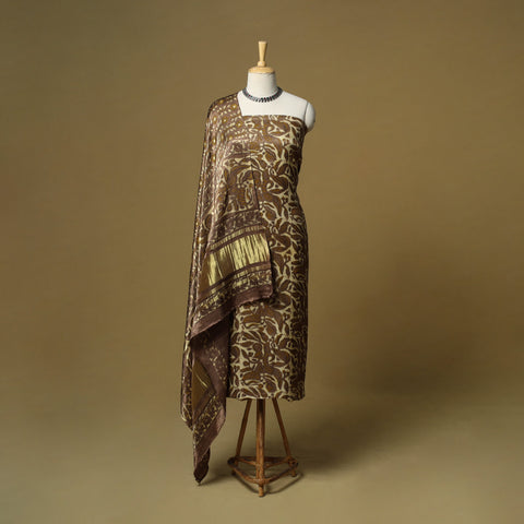 Natural dyed modal silk bagru 2pc unstitched dress material