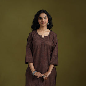 Natural dyed brush design ajrakh print cotton suit set