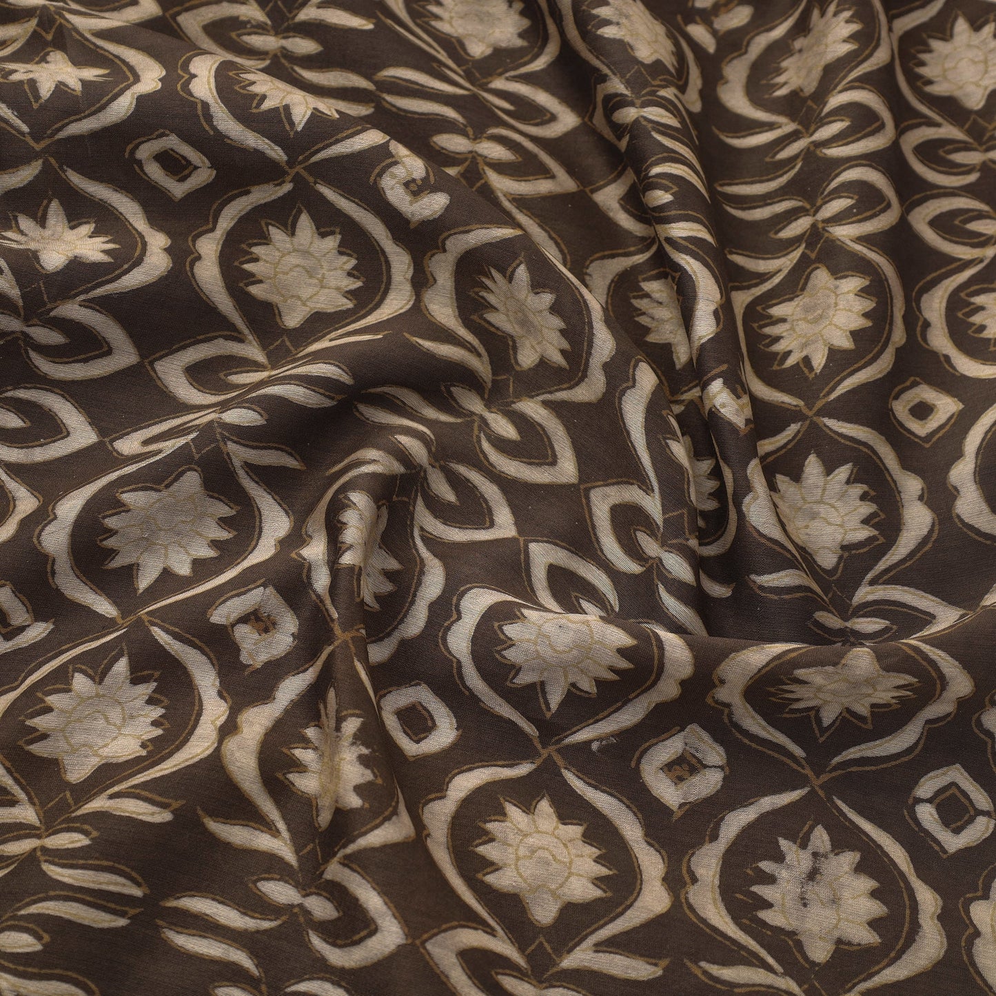  Natural Dyed Chanderi Silk Akola Print Fabric 