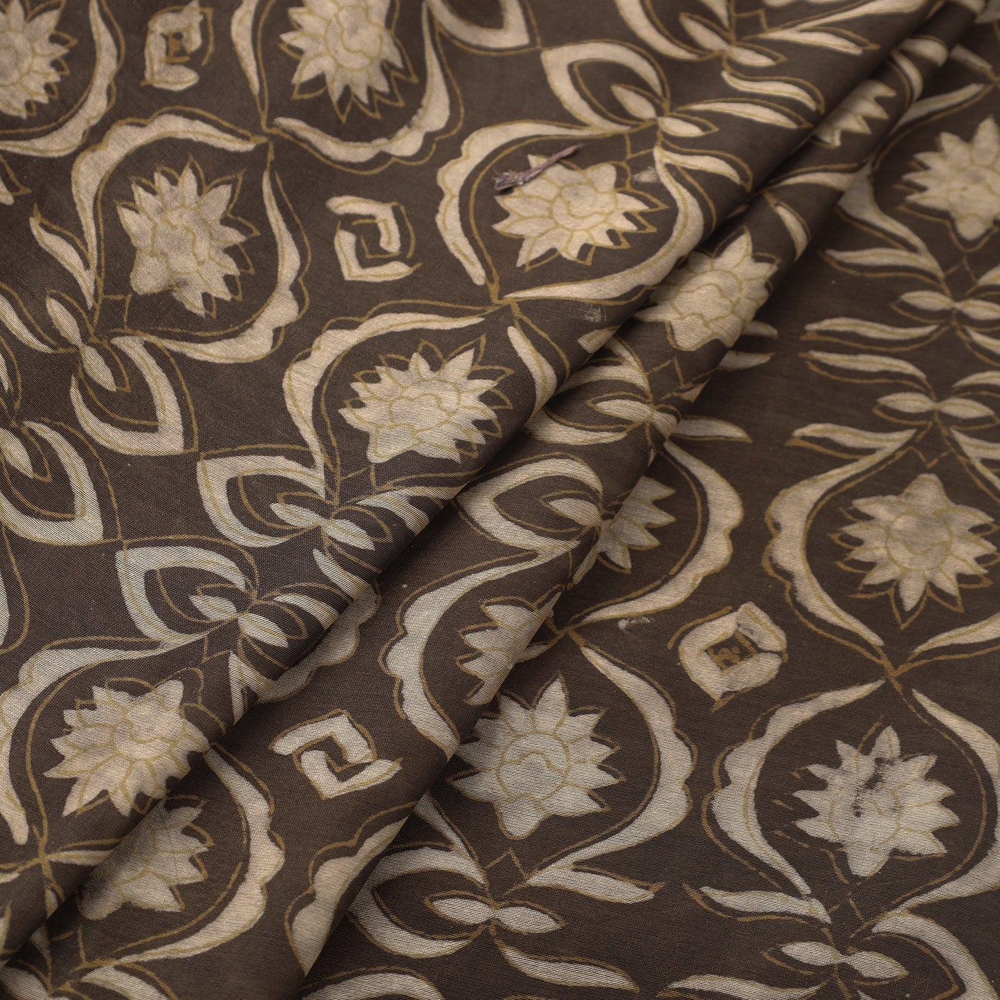  Natural Dyed Chanderi Silk Akola Print Fabric 