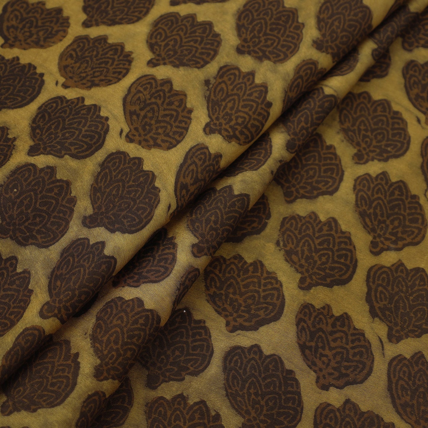  Natural Dyed Chanderi Silk Akola Print Fabric 