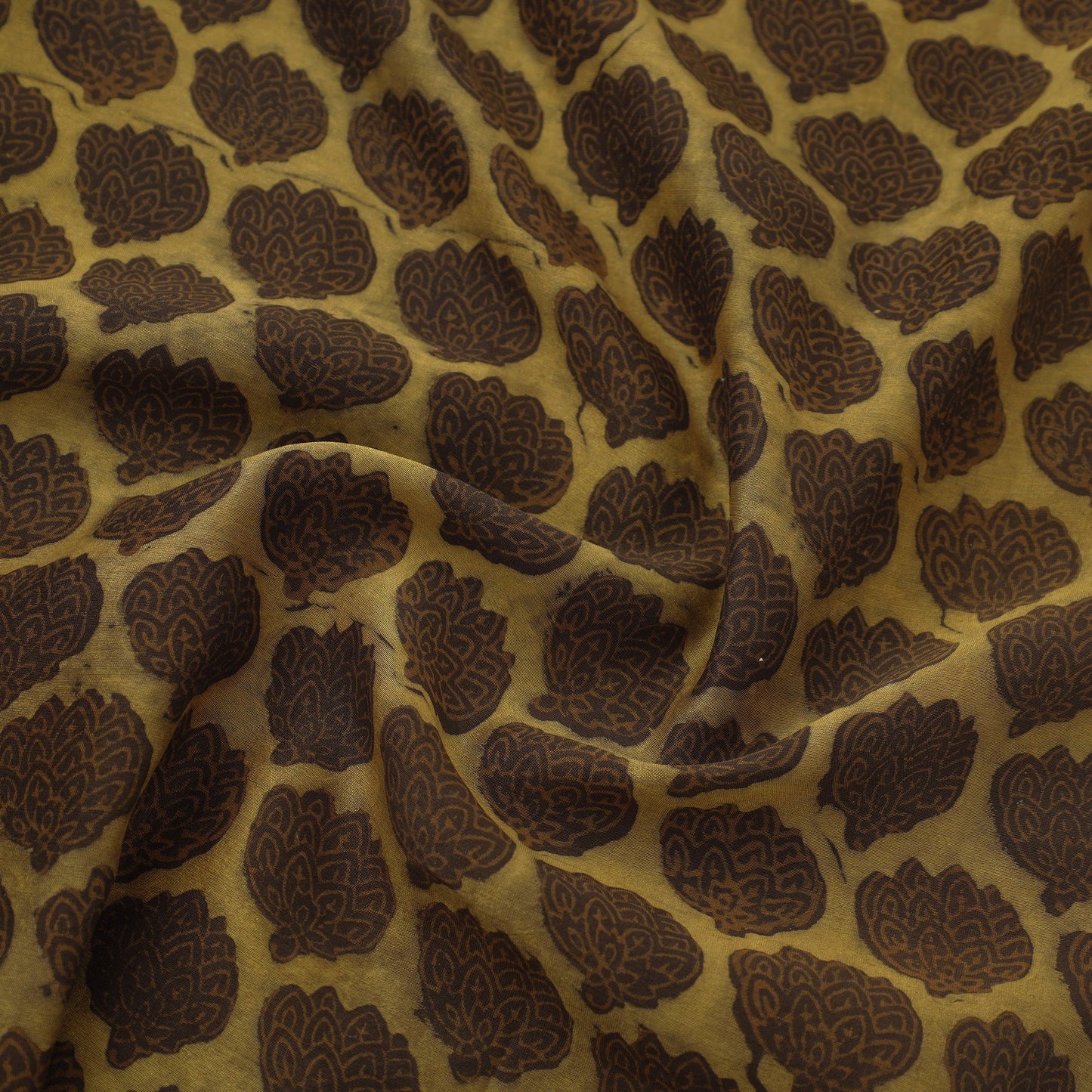  Natural Dyed Chanderi Silk Akola Print Fabric 