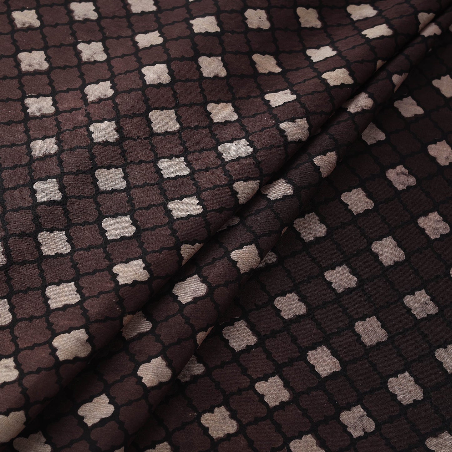 Natural dyed chanderi silk kutch hand block ajrakh print