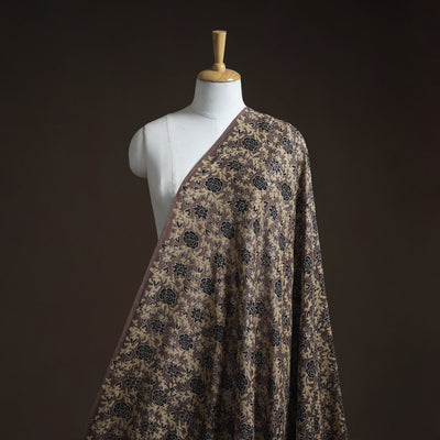Natural dyed chanderi silk kutch hand block ajrakh print