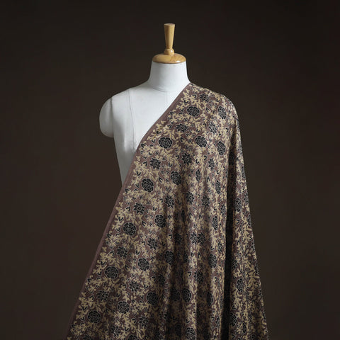 Natural dyed chanderi silk kutch hand block ajrakh print