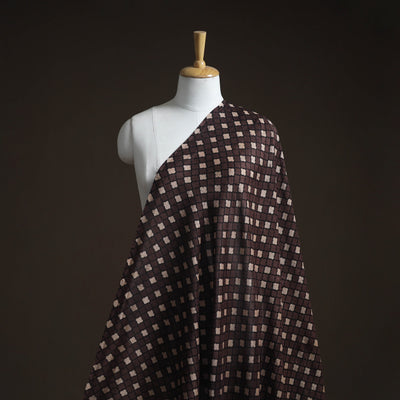 Natural dyed chanderi silk kutch hand block ajrakh print