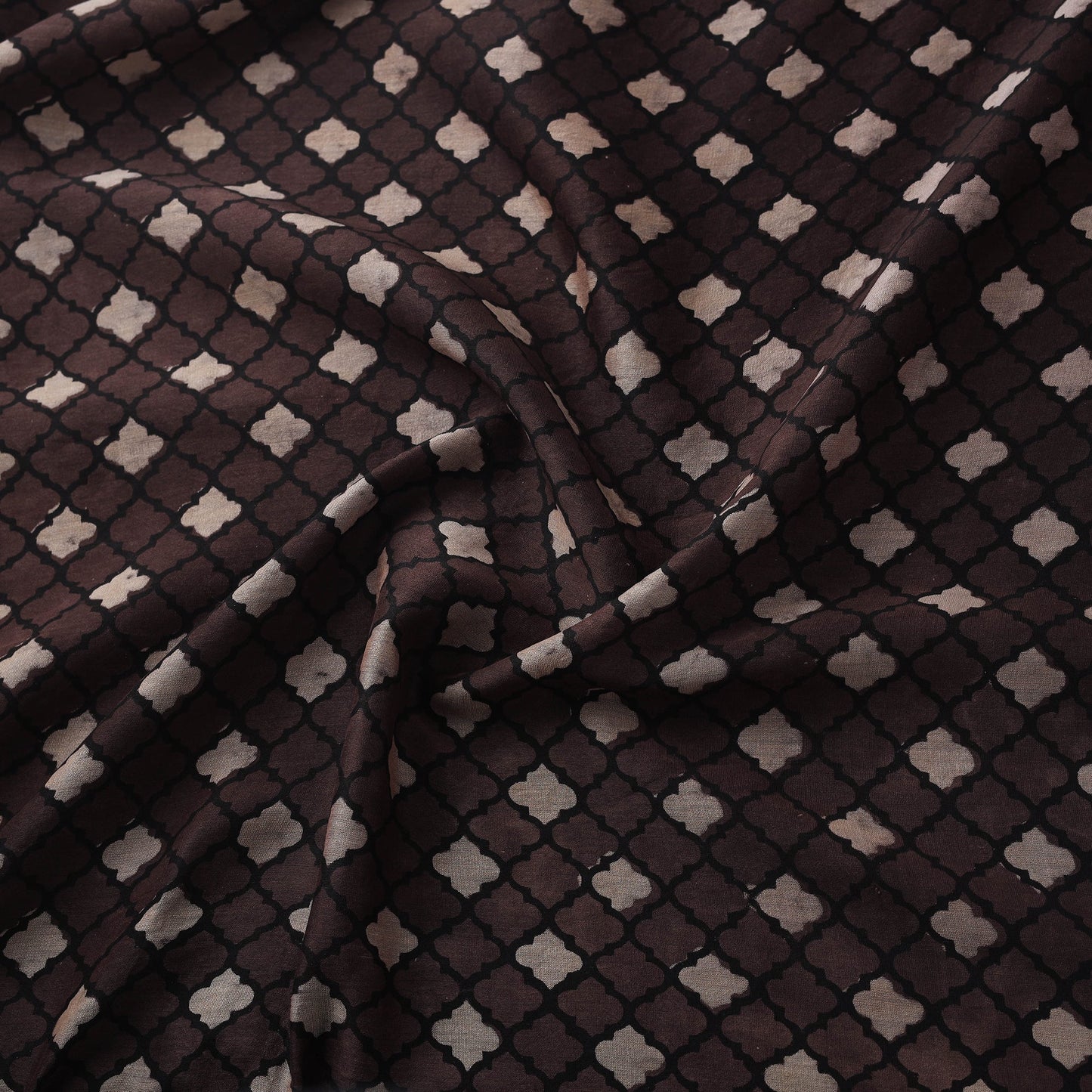 Natural dyed chanderi silk kutch hand block ajrakh print
