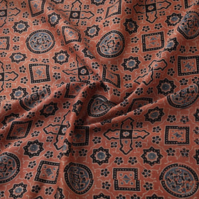 Natural dyed chanderi silk kutch hand block ajrakh print
