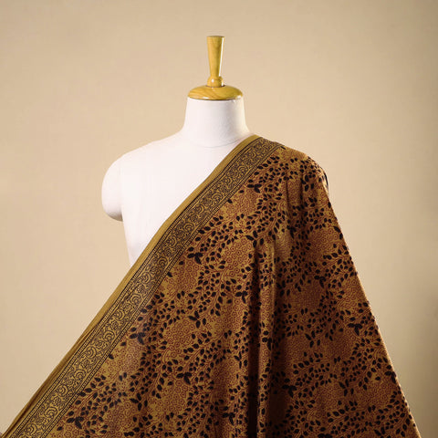Brown - natural dyed cotton bagh fabric 31 - handcrafted