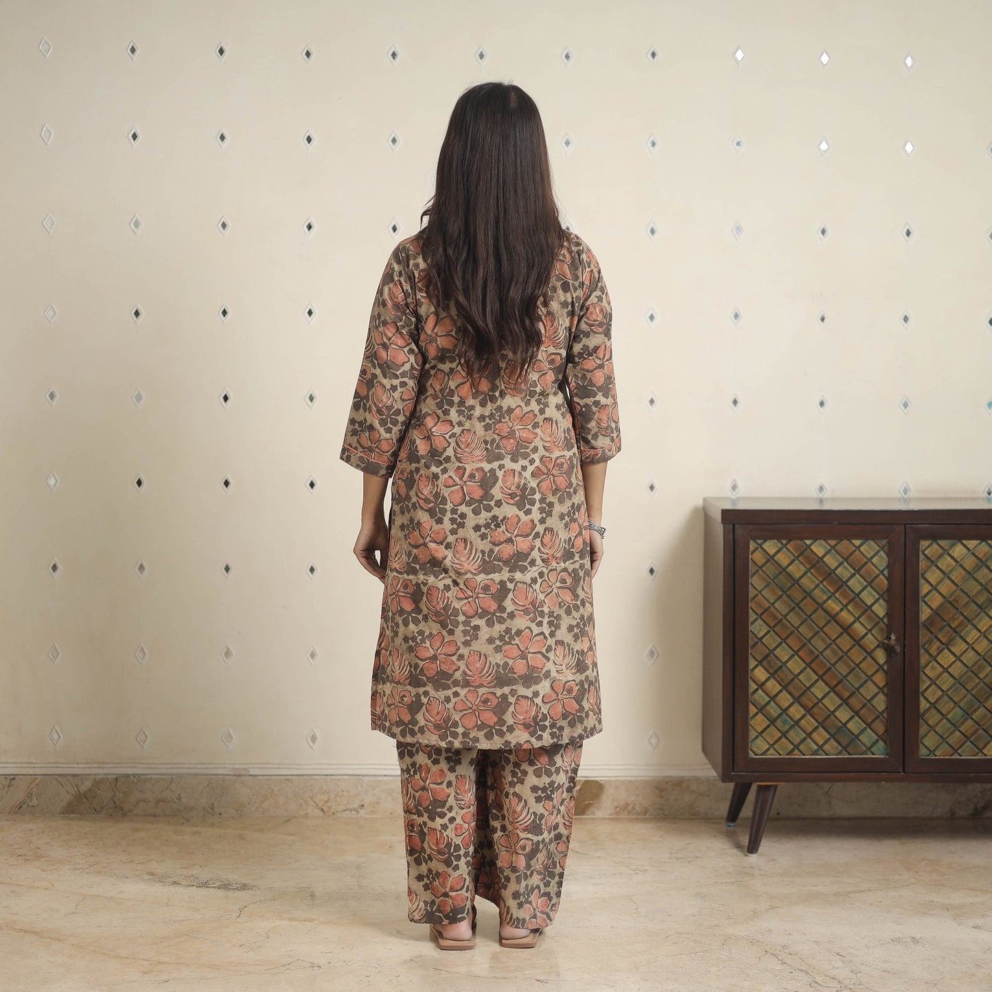 Brown - natural dyed cotton bagru dabu co-ord set 13