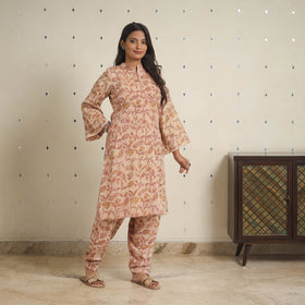 Brown - natural dyed cotton bagru dabu co-ord set 07