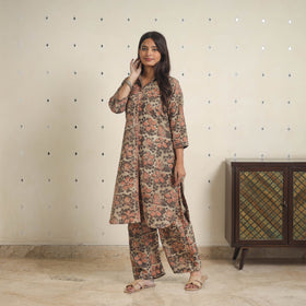 Brown - natural dyed cotton bagru dabu co-ord set 13