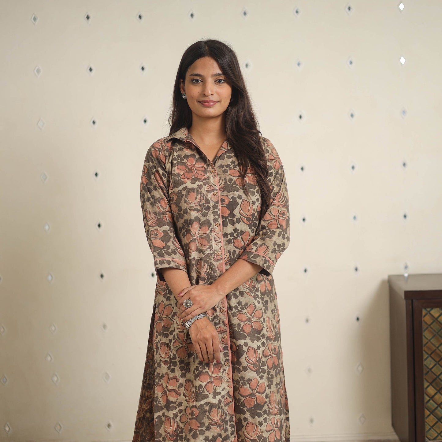 Brown - natural dyed cotton bagru dabu co-ord set 13