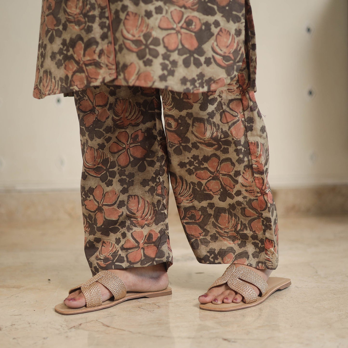 Brown - natural dyed cotton bagru dabu co-ord set 13