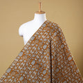 Brown Natural Dyed Cotton Bagru Block Print Fabric