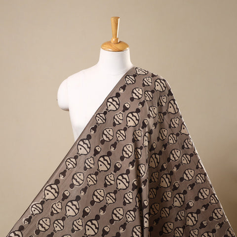 Brown - natural dyed cotton bindaas fabric - fishy stuff