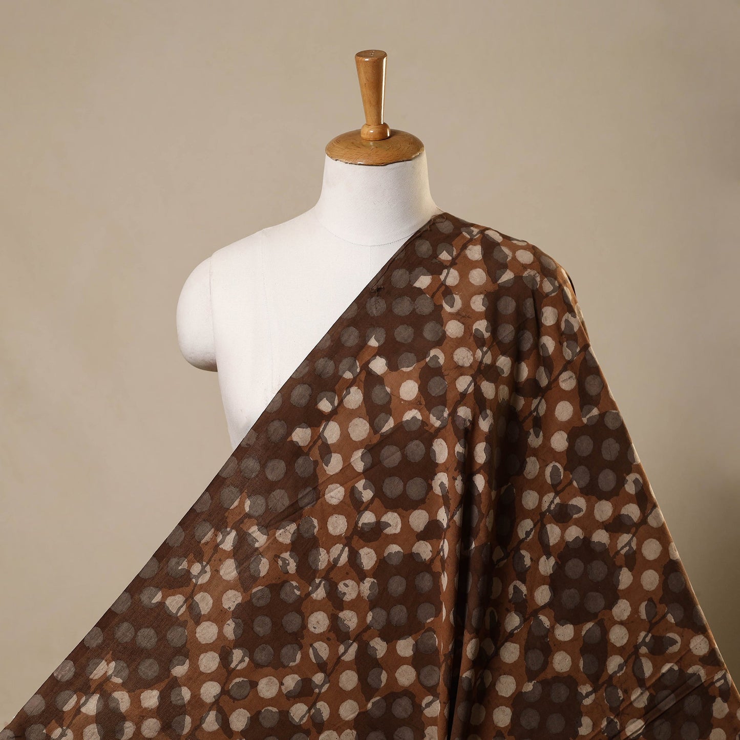 Brown Natural Dyed Cotton Bindaas Block Print Fabric