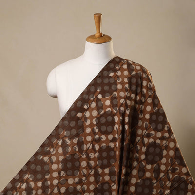Brown Natural Dyed Cotton Bindaas Block Print Fabric