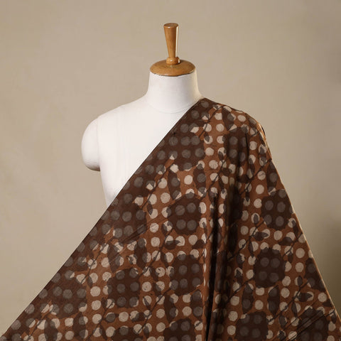Brown Natural Dyed Cotton Bindaas Block Print Fabric