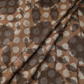 Brown - natural dyed cotton bindaas fabric - dotted