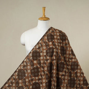 Brown - natural dyed cotton bindaas fabric - dotted