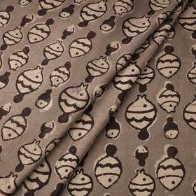 Brown - natural dyed cotton bindaas fabric - fishy stuff