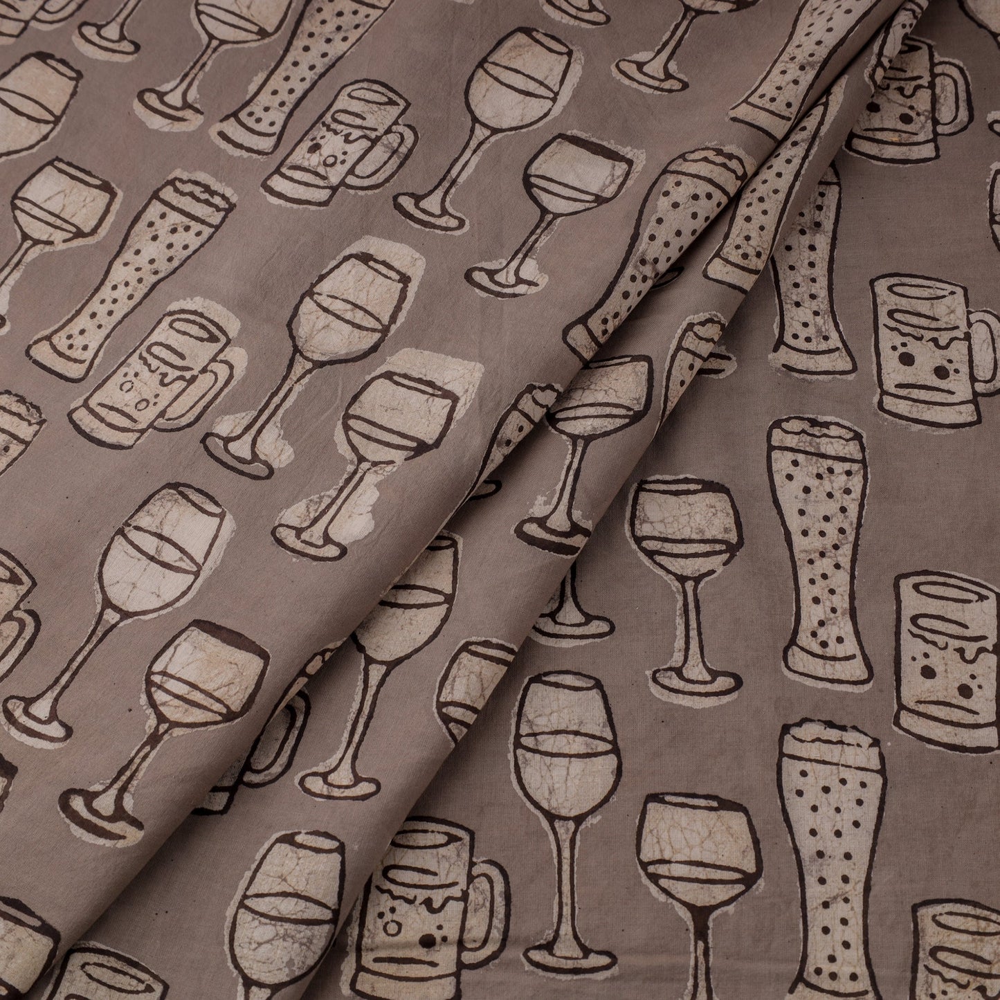 Brown Natural Dyed Cotton Bindaas Block Print Fabric