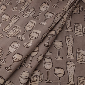 Brown Natural Dyed Cotton Bindaas Block Print Fabric