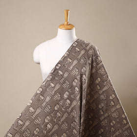 Brown Natural Dyed Cotton Bindaas Block Print Fabric