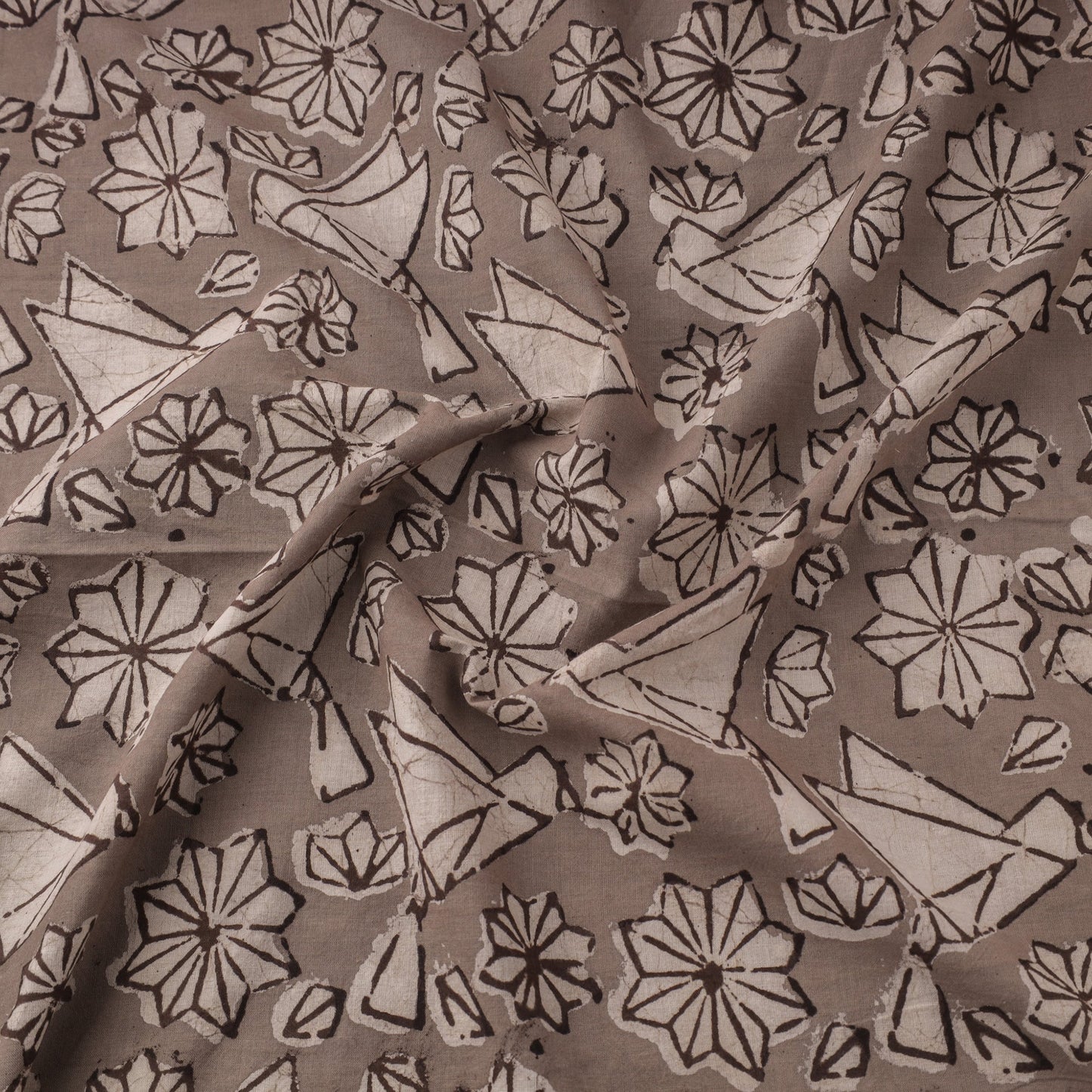 Brown Natural Dyed Cotton Bindaas Block Print Fabric