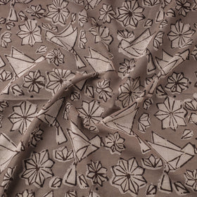 Brown Natural Dyed Cotton Bindaas Block Print Fabric