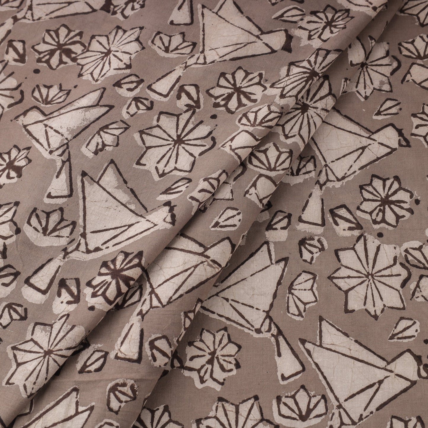 Brown Natural Dyed Cotton Bindaas Block Print Fabric