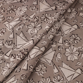 Brown Natural Dyed Cotton Bindaas Block Print Fabric