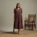 Natural dyed cotton button down dress 07 - handcrafted