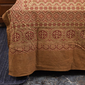 Brown - natural dyed cotton double bed sheet set 01