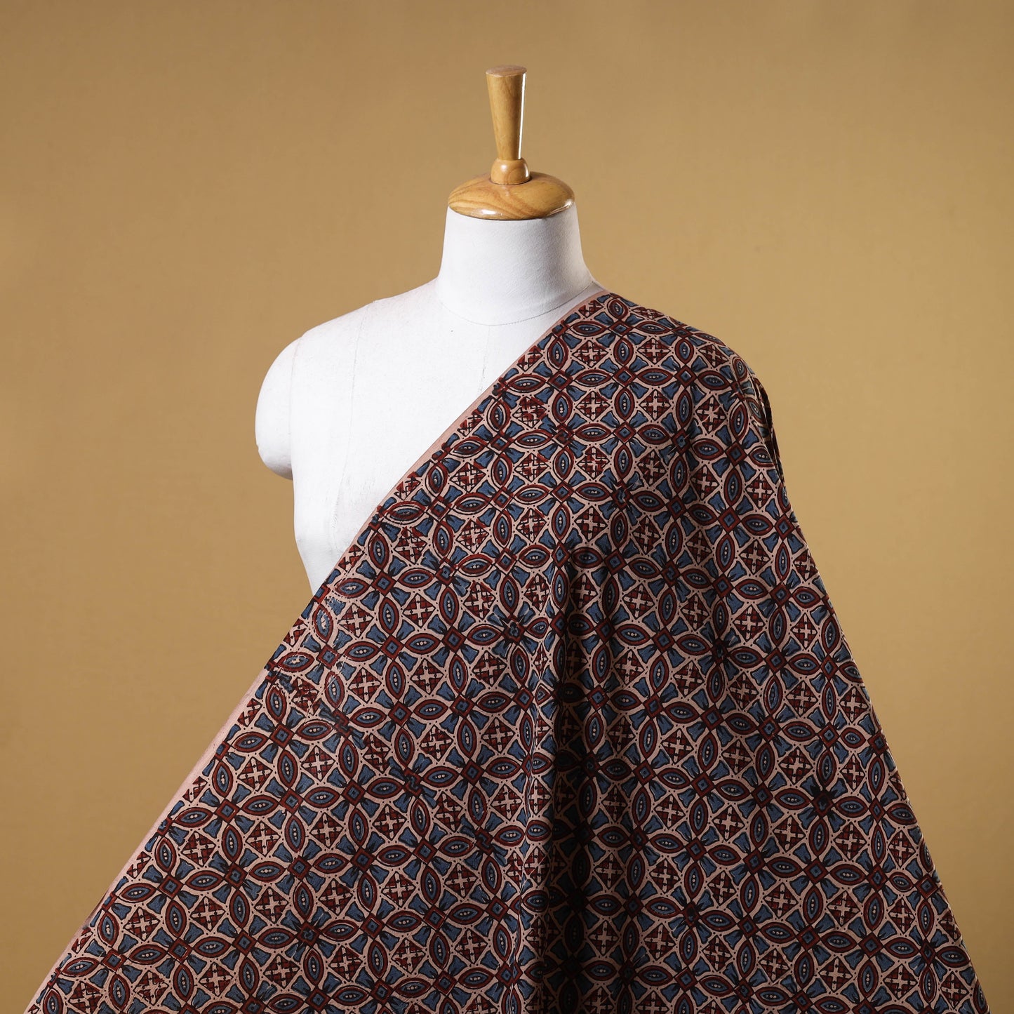Brown - natural dyed cotton fabric 20 - handcrafted