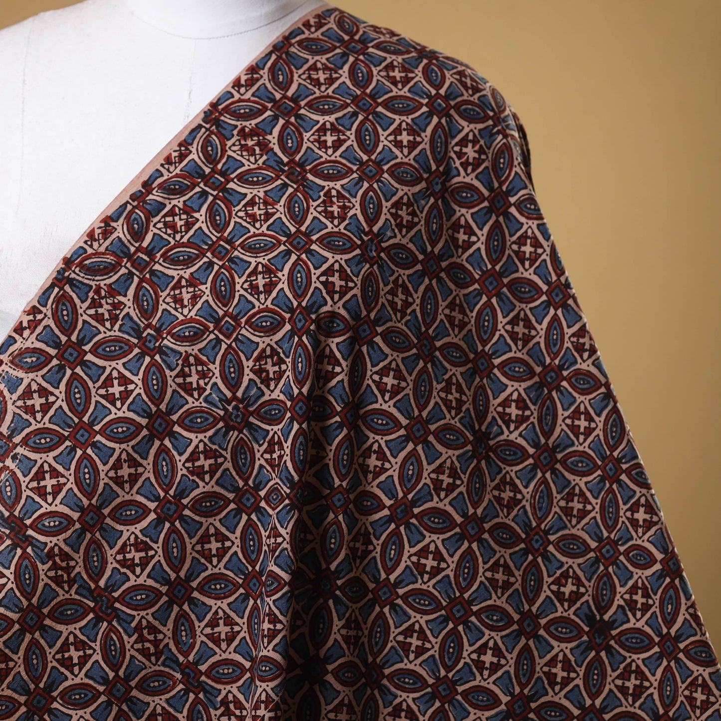 Brown - natural dyed cotton fabric 20 - handcrafted