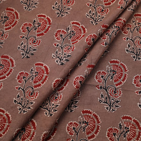 Brown Natural Dyed Cotton Ajrakh Print Fabric