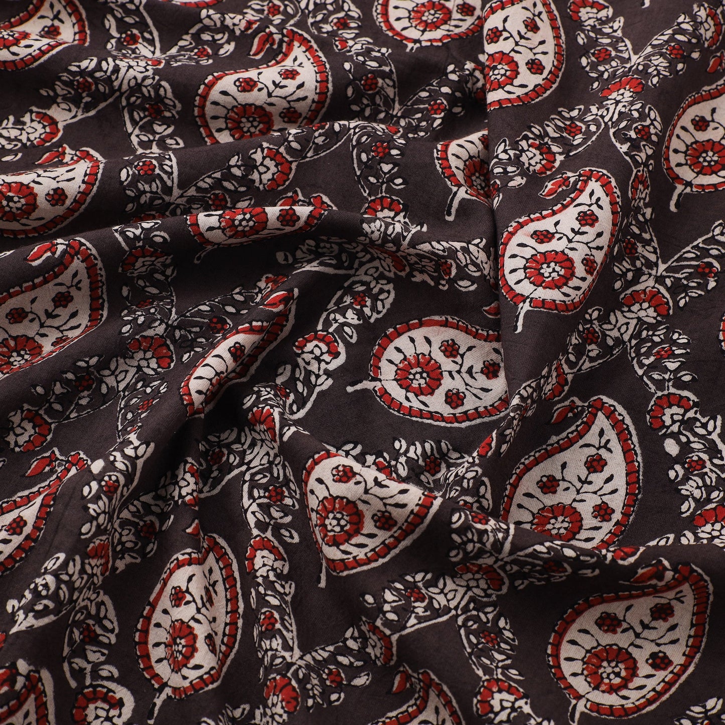 Brown Natural Dyed Cotton Ajrakh Print Fabric