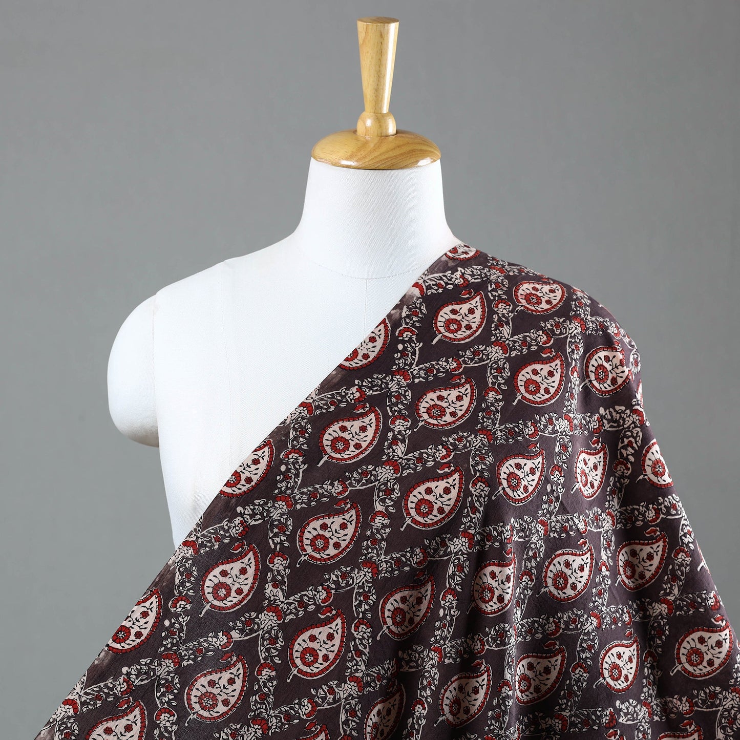  Brown Natural Dyed Cotton Ajrakh Print Fabric