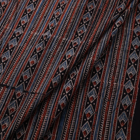 Brown Natural Dyed Block Print Cotton Ajrakh Fabric