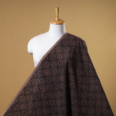 Brown - natural dyed cotton fabric 70 - handcrafted